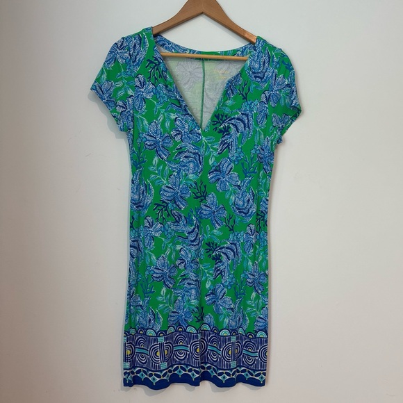 Lilly Pulitzer Green and Blue Floral Dress - Picture 1 of 2